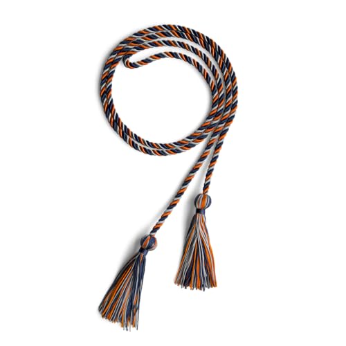 Image of Endea Graduation Single Honor Cord Three-Color (Navy Blue /Orange /Silver)