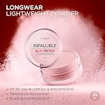 L'Oréal Paris Poudre Libre Infallible Blur-Fection, Poudre de Finition Rose Éclaircissante avec Fini Mat Doux, Fixe le Maquillage jusqu'à 24H, 10 Rose Clair, 6g