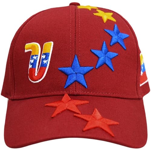 Brxmpn Gorra De Béisbol con Bordado De Bandera De Venezuela Y 7 Estrellas para Hombre Y Mujer.