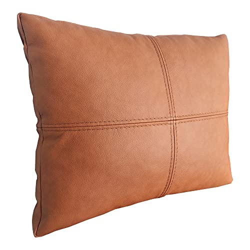 Italienische Lederkissen in brauner Farbe Echt Leder Kissen Dekokissen Echtleder Rückenkissen Rindsleder Sofa Couch Leder Zierkissen Lederkissen Modell P&Z4EL Leder Mondial 5329 (30 x 40 cm)