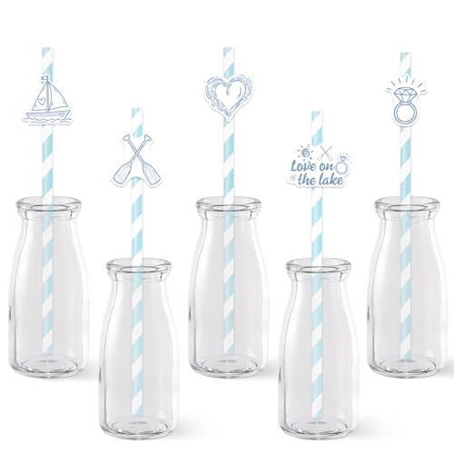 Serencatcher 50 pitillos de papel para fiesta temática lago miniatura 1