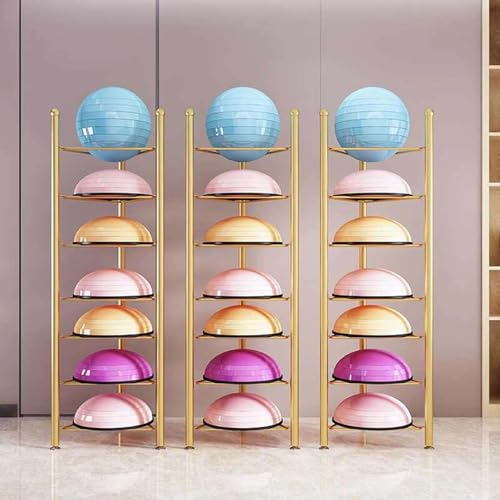 Estante para pelotas de ejercicio y medio equilibrio con soporte triangular 5