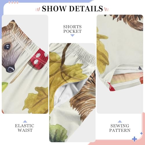 ZZXXB Hedgehogs Fruit Boys Long Pants Soft Trousers Elastic Waist Kids Lounge Bottoms with Pockets S-XL4