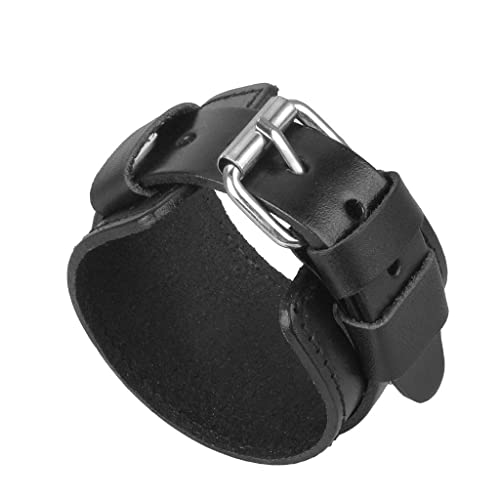 Leather Bracelet for Men Wrist Cuffs Leather Arm Bands Punk Leather Wristband Black Leather Cuff Bracelet for Women2