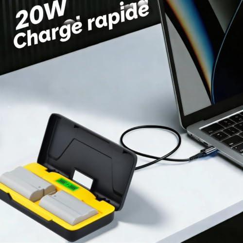 TAVT Lot de 2 batteries EN-EL15 EN-EL15C EN-EL15b avec double chargeur pour Nikon Z6, Z6II, Z6 iii, Z7, Z7II, Z8 D7500 D7000 D7100 D7200 D500 D600 D610 D750 D750 D770 80 D80 Appareil photo 00 D800E – vue 7