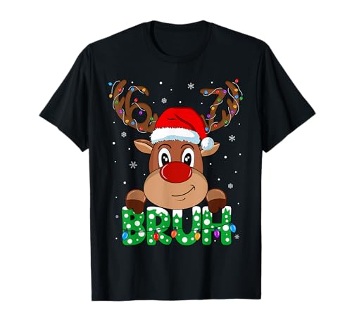Bruh 67 Six Seven 6 7 Meme Reindeer Christmas Shirt Boy Girl T-Shirt
