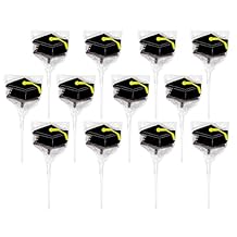 Graduation Hat Lollipops - Grad Party Suckers - Graduation Party Favors - 12 Individually Wrapped Graduation Candy Pops - Graduation Decorations - Black Graduation Party Supplies