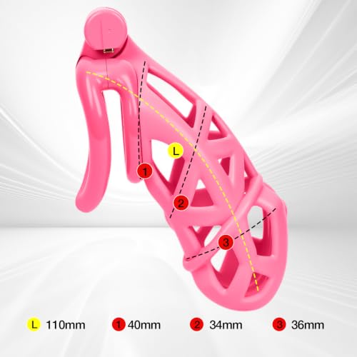 Image of BDSM Male Chastity Cage with Elastic Belt Invisible Lock 4 Size Ball Rings