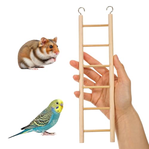 XLIUAX 4 Pack Hanging Bird Climbing Ladder, 3&4&5&6 Step Wooden Bird Ladder Bird Cage Ladder Climbing Toys for Parrot Hamster Cockatoo Lovebird Bird Cage Accessories - Image 6