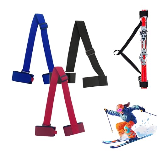 スキーキャリア、スキーキャリアショルダーストラップ、スノーボードバインディングストラップ、2/4PCS 用具を簡単に持ち運べます(3pcs-B)