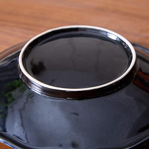 Vomana Ceramic Small Decorative Bowl, Pottery Fruit Bowl, Porcelain Versatile Decor Dish, Jewelry Tray Organizer With Blue Glaze For Gift Decor Entryway Living Room Dining Table (8.25'' Dish) #TOP7