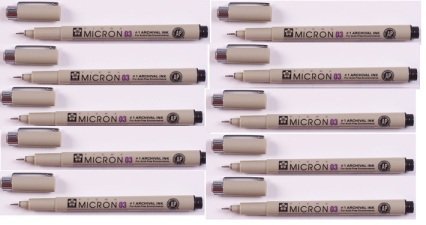 10 Open Stock Sakura Pigma Micron 03 PEN 0.35.mm - Black Ink by SAKURA PIGMA MICRON PEN