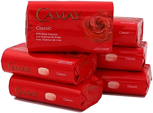 Camay Classic Bar Soap, with Rose Essence, 4.98 Ounce (Pack of 6)