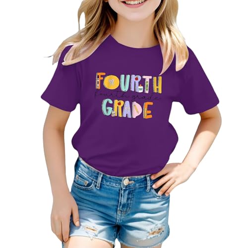 Kids First Day of Fourth Grade Back to School T-Shirt Boys Girls Kindergarten Preschool Short Sleeve Funny Outfits4