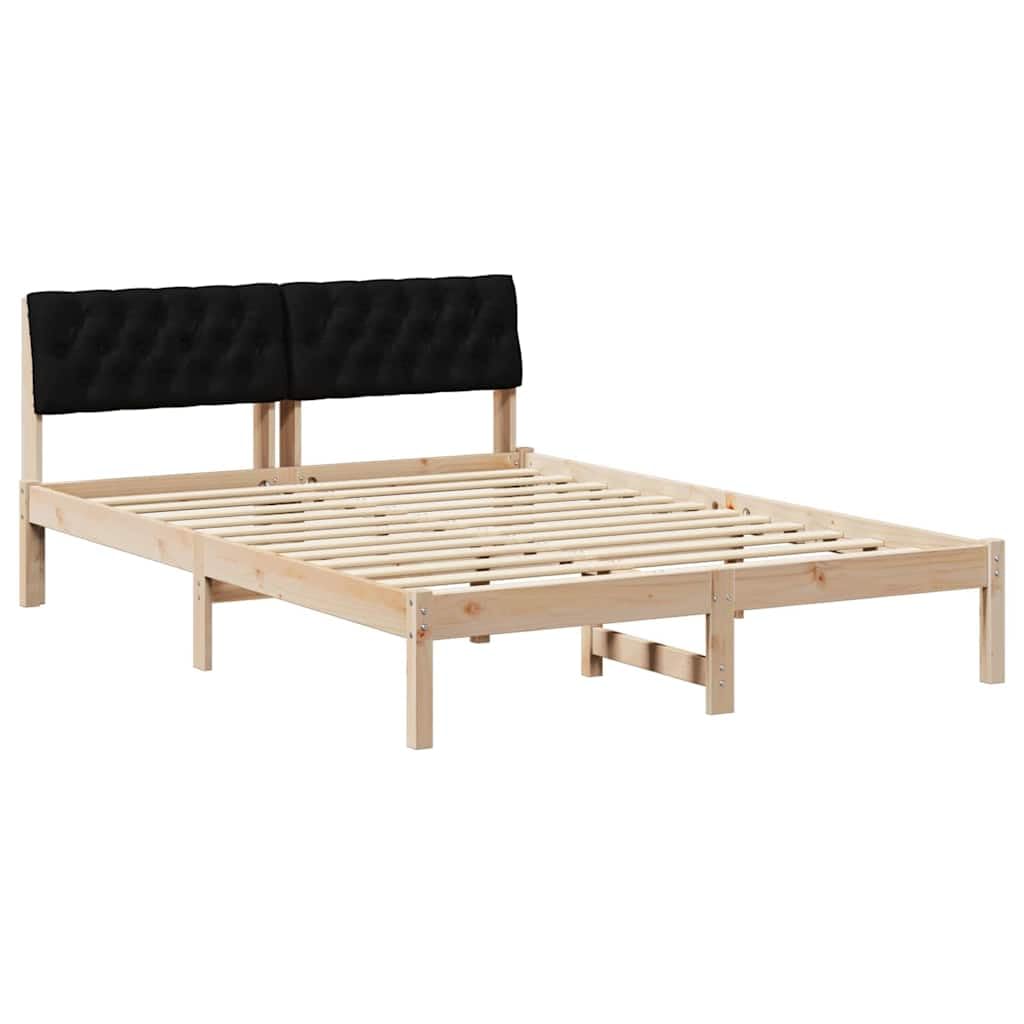 lite drewno sosnowe tapicerowane oparcie 150 x 200 cm brązowy
