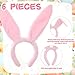 WILLBOND 6 Pcs Easter Bunny Ears Simulation Plush Rabbit Ear Soft Bunny Headband for Cosplay Party Halloween (Pink)