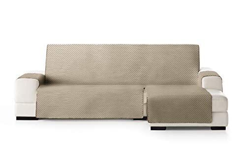Eysa Oslo Funda, Poliéster, Visón/Crudo, Chaise Longue 240cm. Válido para sofá Desde 250 a 300cm
