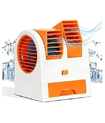 RSCT Mini AC USB and Battery Operated Air Conditioner Mini Water Air Cooler Cooling Fan Duel Blower with Ice Chambe Perfect for Temple,Home,Kitchen USE, Study Many MULTICOLOURS (Pack of 1) RSCT-001