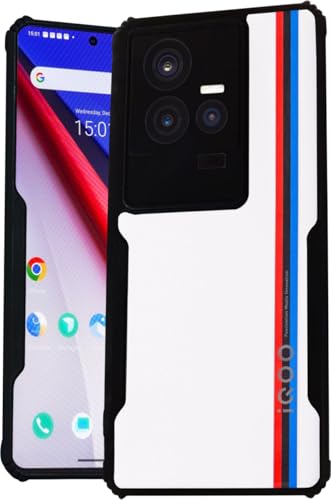 Image of AIBEX Crystal Clear Back Cover Case for IQOO 11 5G | 360 Degree Protection | Shock Proof Design | Transparent Back Cover Case (PC & TPU, Black Bumper)