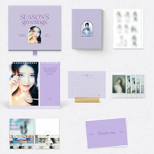 Iu 2022 Calendar Iu - Iu 2022 Season's Greetings ( Calendar+186P Diary+Mini Calendar+Wood  Stand+Post Card Set(1Set 12Ea)+Sticker Set(1Set 2Ea)+Polaroid Set(1Set  5Ea)+Welcome Card ) - Amazon.com Music