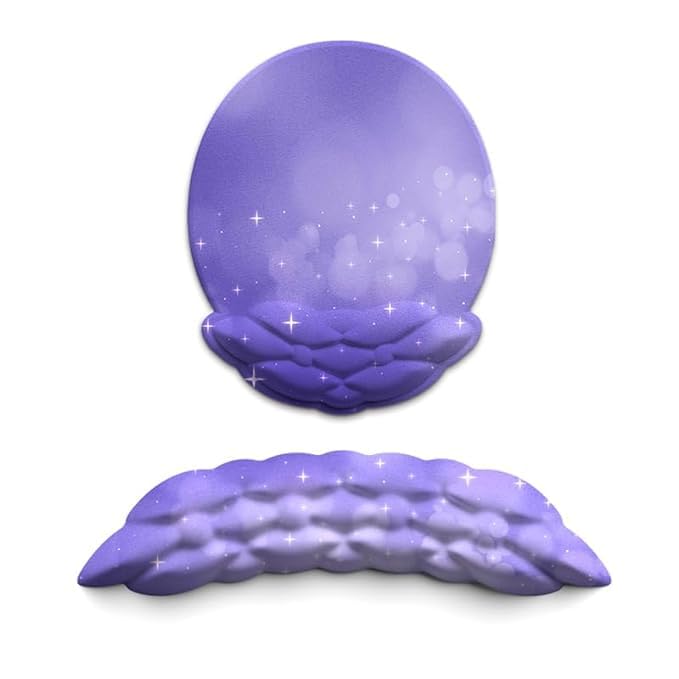 Wrist Rest Keyboard-Keyboard Cloud Wrist Rest Mouse, Desk Cloud Wrist Pad Slip Base for Typing Pain Relief, Non-Slip Base, Cloud Wrist Rest Suitable for Home, Office, Computer- Purple Galaxy-image-10