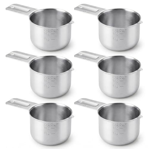 6 Piezas Vaso Medidor 180 ml Acero Inoxidable miniatura 1