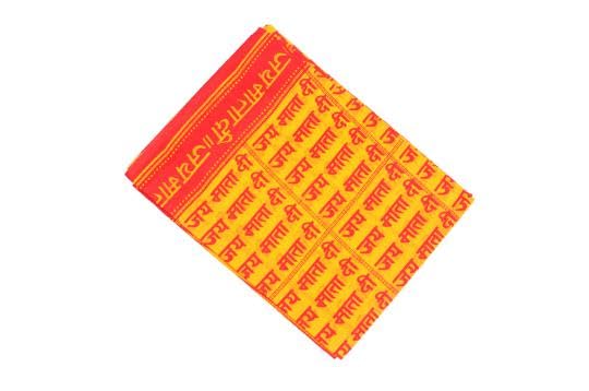 Aditri CreationJai Mata Di Puja Shawl Pooja Dupatta for Men/Women Indian Traditional Dupatta Cotton Cloth for Puja/Religious Puja Shawl for New Year Festival Gift Housewarming(Size:-68"X40")(Yellow)