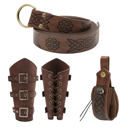 Uoqpty Accesorios renacentistas para hombre, riñonera medieval | Riñonera de cuero vintage para eventos temáticos, vacaciones, cosplay, festival, feria renacentista, café, Refer to description, Unisex