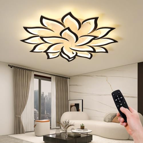 JAYMP 39.4" Flower Shaped Ceiling Light Dimmable Modern Ceiling Lamp