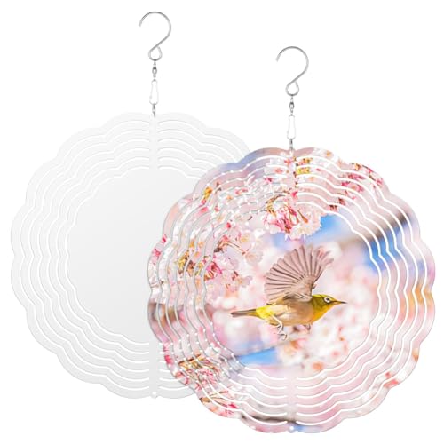 2 Girandole A da Sublimazione da 8 Pollici In Metallo 3D da Appendere per Giardino