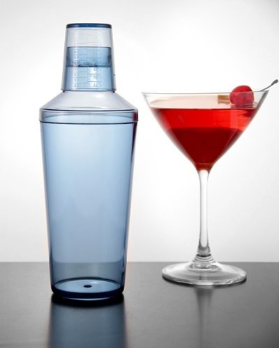 3-Piece Cocktail Shaker - 16 Ounce - Blue