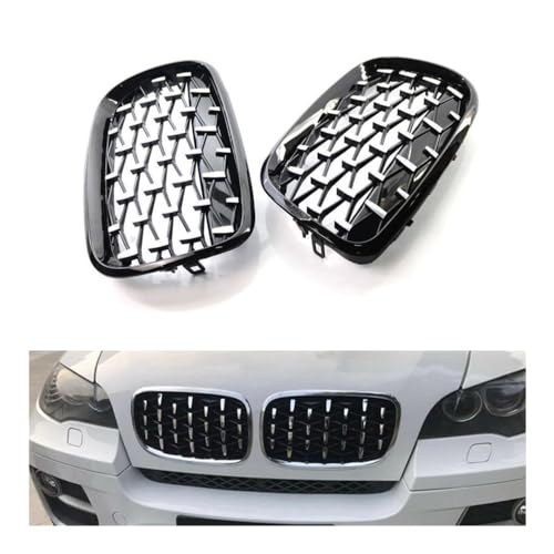 Calandre avant chromée noire en ABS premium pour BMW X5 E70 X6 E71