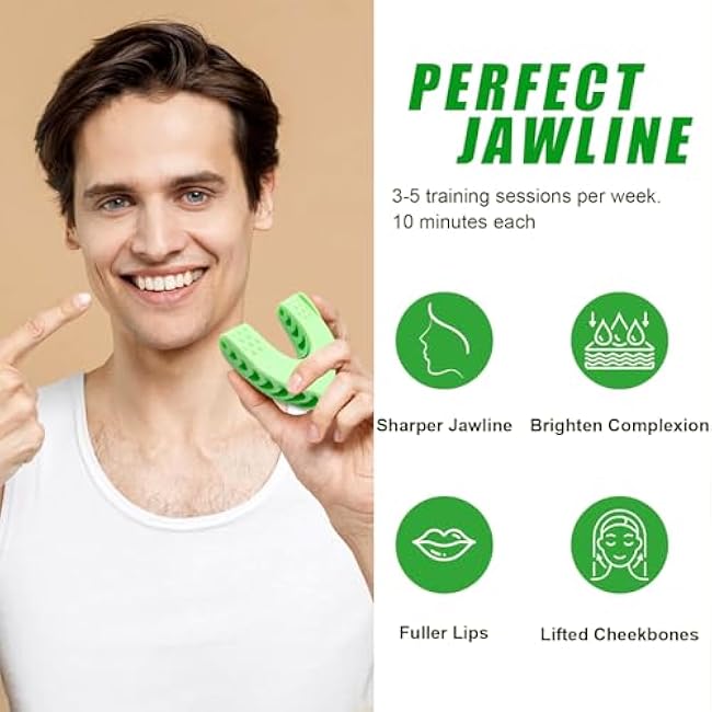 Jawline Exerciser for Men & Women,Jaw Shark Toner,jaw Trainer,Jawline Shaper,Target Your Chin & Cheekbones,Facial Exerciser for,Tone & Strengthen,Lips and cheekbones,Powerful Jaw Trainer