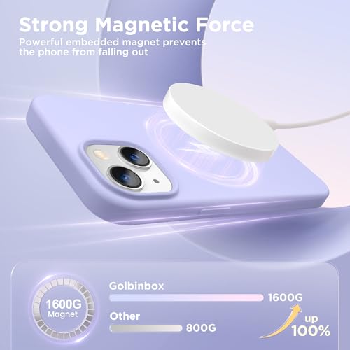 Image of GolbinBox Magnetic for iPhone 13 /14 Case, Silicone Cover, Lilac