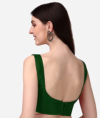 Image of Vihu Fashion Plain Sleeveless Pattern Readymade Blouse U Neck Choli