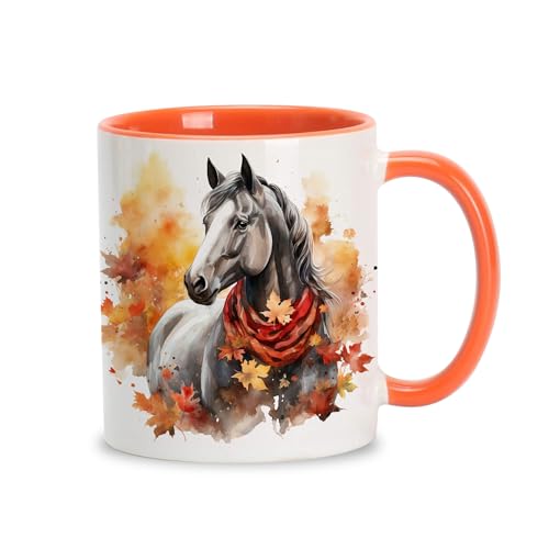 Taza de Cerámica 11oz con Diseño de Caballo para Otoño miniatura 1