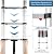 MEANFUN 10.5 FT Telescoping Ladder, One-Button Retraction Aluminum Compact Retractable Telescopic Ladder for Attic RV Roof Home, Soft-Close Design Folding Ladder with ANSI Certified, 330 Lb Capacity