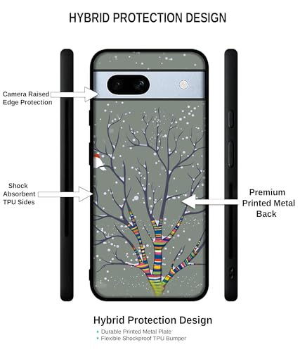 Image of Winter Pattern Print Design Premium 2D Printed Metal Back Case Cover for Google Pixel 7A 5G