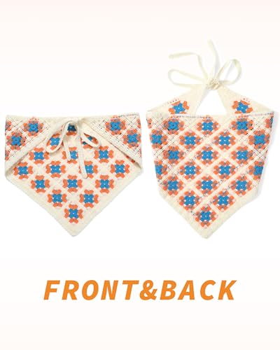 Molans Floral Bandanas Crochet Hair Scarf - 3Pcs Women Knitted Headscarf Daisy Headband Vintage Head Kerchief for Girls4