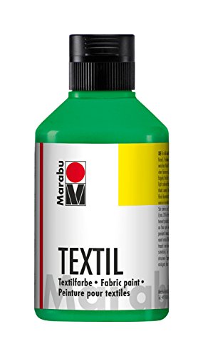 Marabu 17160013062 - Textil Stoffmalfarbe für helle Stoffe, Hellgrün 250 ml, Druckfarbe auf Wasserbasis, waschbeständig bis 60°C, Fixierung durch Bügeln o. Backofen