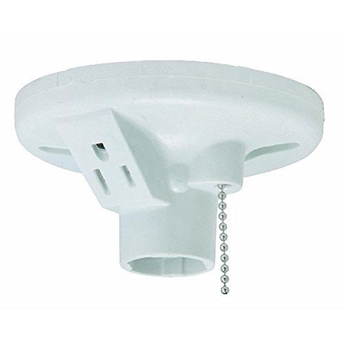 Allied Moulded Plastic Lampholder With Outlet And Pull