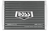 BOSS Audio Systems AR1200.2 2 Channel Car Amplifier - 1200 Watts, Full Range, Class AB, 2-4 Ohm Stable, Mosfet Power Supply, Bridgeable, Black, 1200 WATTS