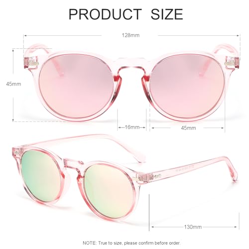 Image of JOVAKIT Vintage Kids Polarized Sunglasses for Girls Boys Age 2-9, Round Sun Glasses for Children UV400 Protection