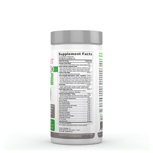Greens First Phytonutrient Capsules - 49 Antioxidant-Rich Superfoods with Organic Fruits & Veggies, Prebiotics, Probiotics, and Digestive Enzymes - 180 Capsules