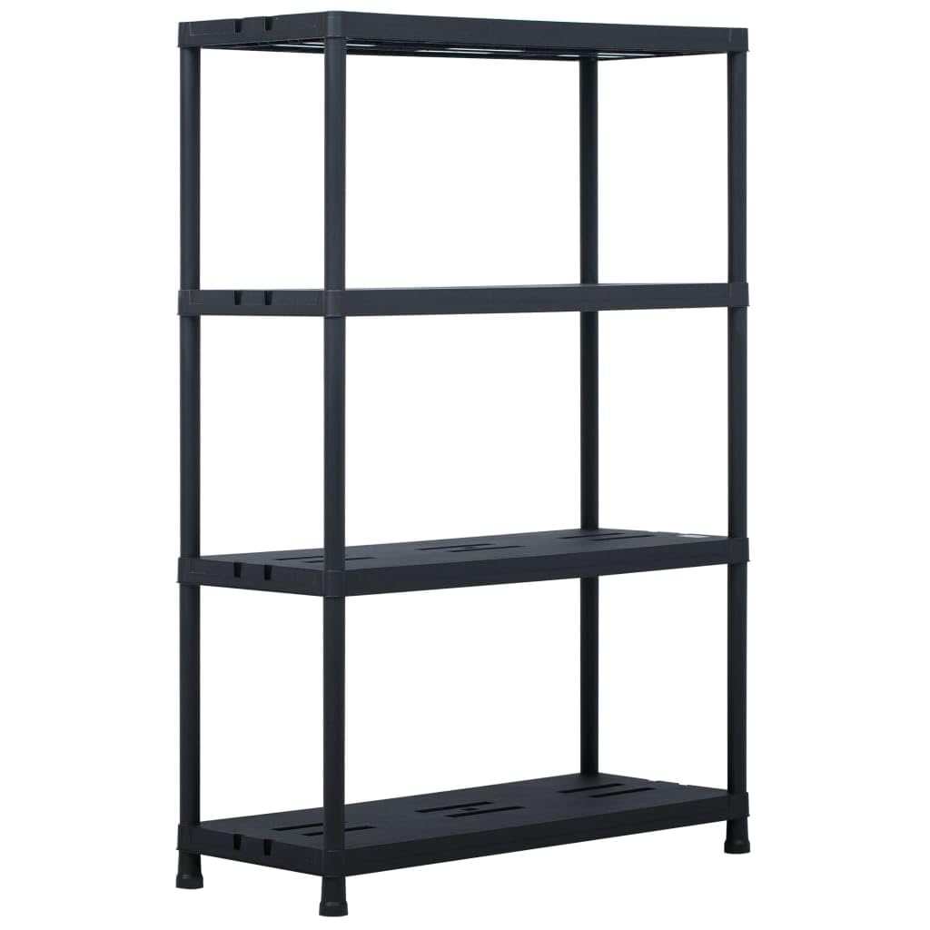 Generico Scaffale Nero 220 kg 90x40x138 cm in Plastica,Commercio e Industria,Stoccaggio Industriale,Scaffalature industriali-45679