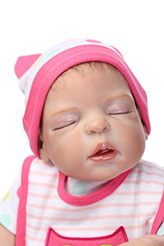 Icradle 23" 57Cm Lifelike Sleeping Baby Girl Full Body Vinyl Silicone Simulation Reborn Dolls Realistic Looking Reborn Baby Doll Anatomically Correct #TOP2