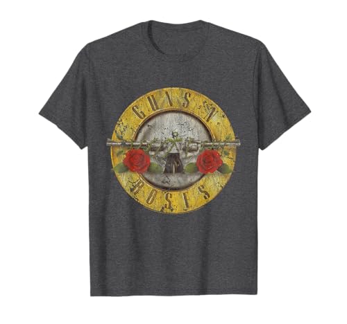 Oficial Guns N' Roses Logo Vintage Gris Camiseta