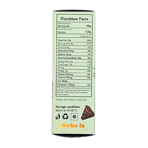 Image of Chokola 75% Dark Chocolate Minis with Chia Seeds - Rich Cocoa, Crunchy & Nutritious Bite-Size Treats, 100g | Gluten-Free & Healthy Snacking