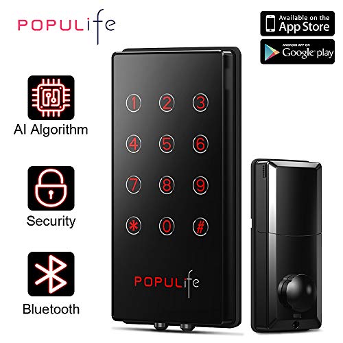 Smart Deadbolt Lock - Populife Keyless Entry Door Lock Deadbolt, IP 65 Waterproof