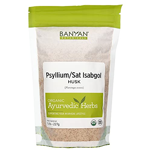 Banyan Botanicals Psyllium Husk Whole - Sat Isabgol - USDA Organic 1/2 Pound - Plantago psyllium - Natural Source of Fiber That Supports Healthy Elimination
